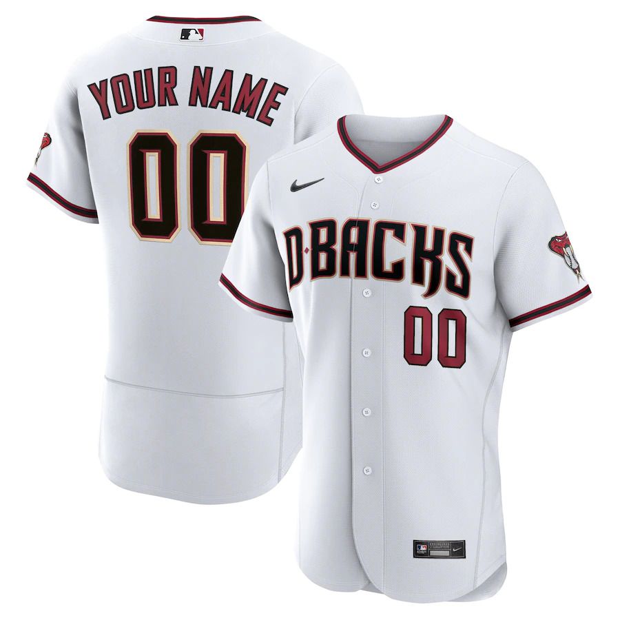 Men Arizona Diamondbacks Nike White Home Authentic Custom MLB Jersey